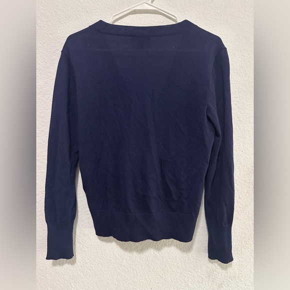 J. Crew Navy Blue Merino Wool Wrap Sweater size Small - Picture 6 of 9